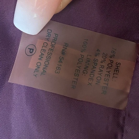 Calvin Klein Purple Open Front Ruffled Jacket Blazer in Plum Size 4 Petite - Picture 2 of 4